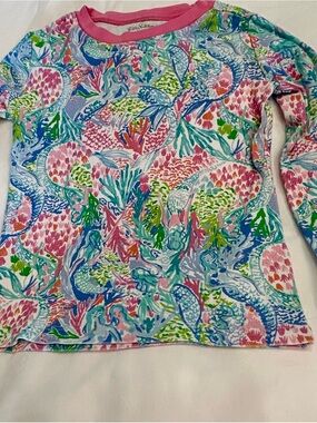 Lilly Pulitzer x Pottery Barn Kids Girls Pajama Set Mermaid Cove Print Size 8